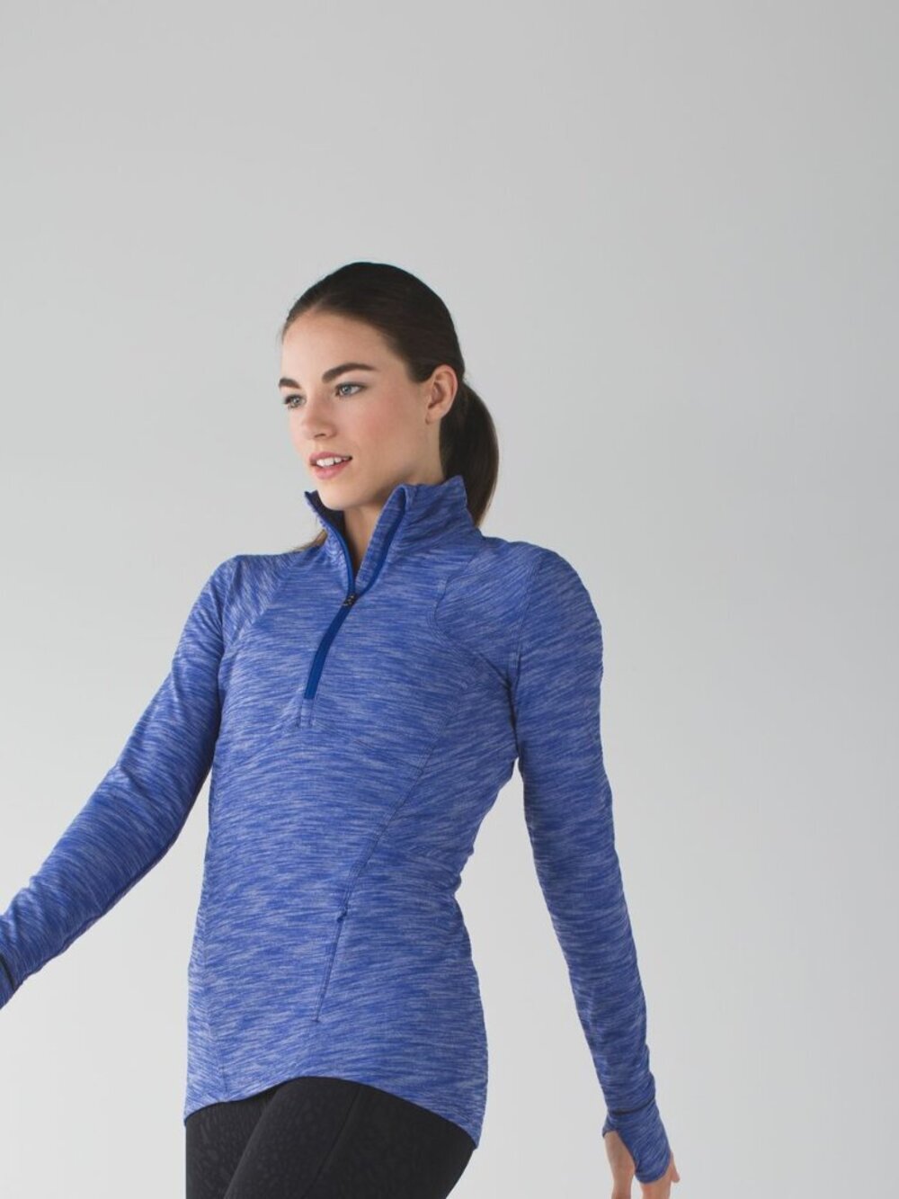 Lululemon Kanto Catch Me Jacket 1/2 Zip Pullover Heathered Sapphire Blue Women 4